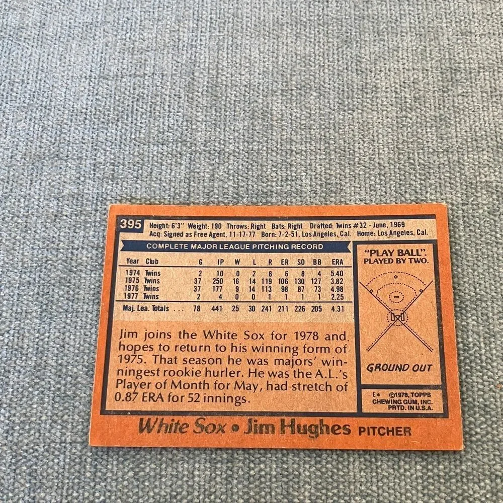 1978 Topps Chicago White Sox Baseball Card Trading Card